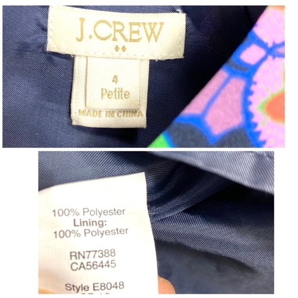 J.CREW Floral Monogram Print Shift Dress Pink/Black Style E8048 - Picture 7 of 7